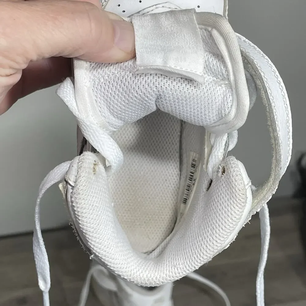 Nike Air Force 1 Mid Boys Size 10C Triple White Athletic Leather Shoes Sneakers